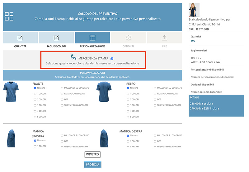 vendita ingrosso magliette neutre online Bros Print