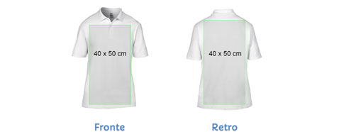 dimensione grafica per personalizzazione magliette polo fronte e retro